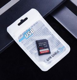 Clear White Plastic Poly Bags OPP verpakking Zipper Lock -pakket Accessoires PVC Retail Tags voor USB -kabel mobiele telefoonhoofdtelefoon