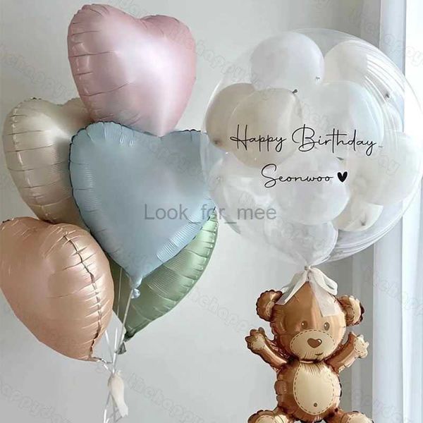 10/5/1 Uds rosa azul crema 18 pulgadas Corazón Globos crema número Globos 1 2 3 4 5 6 cumpleaños número globo de papel de aluminio Helio Globos de aire HKD230808