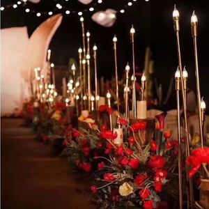 10/5 têtes mariage décoration métal candélabres bougeoirs électrique fer plaqué or chandeliers route plomb pour la fête