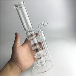 10,5 pouces 18mm plates-formes pétrolières bongs en verre conduites d'eau avec 4 mm d'épaisseur quartz banger sans dôme quartz ongles recycleur capiteux bécher en verre bong