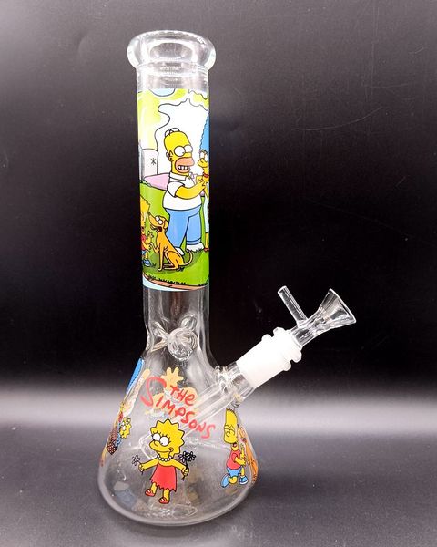 Cachimbas de Bong de agua de vidrio de colores de 10.5 pulgadas para pipas de fumar de dibujos animados de Halloween con hembra de 18 mm