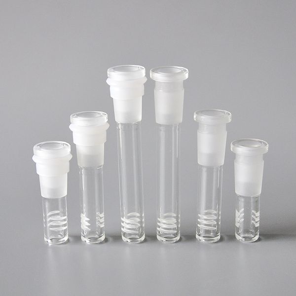 Tige descendante en verre avec 6 coupes pour bang souple Tige descendante de 18,8 mm dans un bol de 14 mm Diffuseur/réducteur de tige en verre de 3 cm/5 cm/8 cm accessoire de fumée