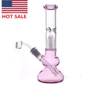 10.5 inch's roze beker bong arm boom perc filter DAB oliereefs recycler bong met downstem kom stukken en 14,4 mm mannelijke banger nagel