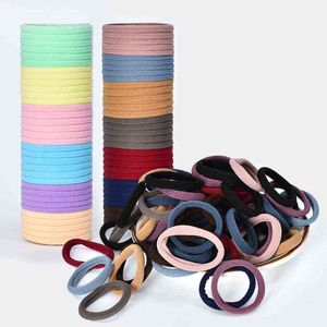 10/50/100 unids/set mujeres niñas colores suaves Scrunchies banda elástica para el cabello señora encantadoras bandas de goma sólidas accesorios para cabello femenino AA220323