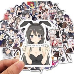 10 50 100 stuks anime hentai sexy pinup konijntje meisje waifu decal stickers draagbare koffer auto vrachtwagen auto sticker298B