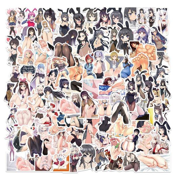 10 50 100 pièces anime hentai sexy pin-up lapin fille waifu décalcomanie autocollants portable valise voiture camion voiture sticker238y