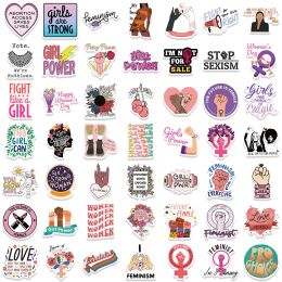 10/50/100pcs Pegatizas feministas inspiradoras de apoyo a las calcomanías de mujeres DIY Case de teléfonos portátiles Packines de vinilo impermeables