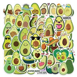 10 50 100pcs Kawaii Cartoon Avocado Stickers For Children Guitar Stationnery Water Bottebook Notebook mignon Girl Toy Toy Sticker Car324H