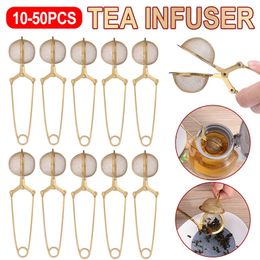 10-50pc passoire à thé en maille d'or réutilisable en métal sachet de thé filtre diffuseur en acier inoxydable infuseur à thé Match sachets de thé pour tasse théière 240117