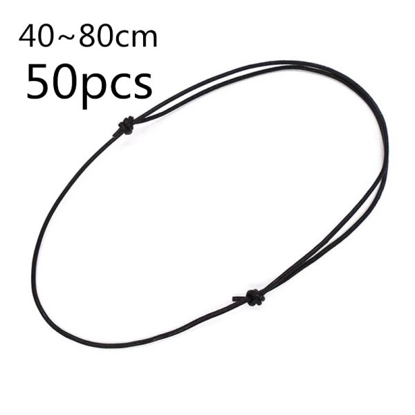 10/50pcs 1.0/1.5/2.0 mm Cordón deslizante de cuero Collares de gargantillas largas ajustables para joyas que hacen suministros de hallazgos al por mayor