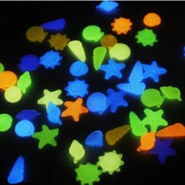 10/50 stks kleurrijke lichte zeesterconch schelpvormige gloeiende stenen decoratief voor tuinaquarium vissen tank zwembad landschap
