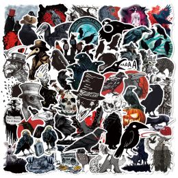 10/50 stcs Gothic Horror Crow Stickers Cool Black Bird Graffiti Kawaii Diy Toys Skateboard Diary Laptop Sticker Pegatinas Sticker