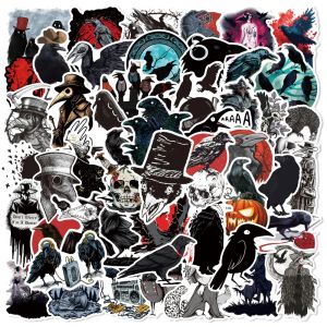 10 / 50pcs Gothic Horror Crow Stickers Cool Black Bird Graffiti Kawaii Toys Journal du skate