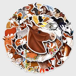 10 / 50pcs Horseman Equestrian Horse Stickers Aesthetic Ordintier Bouteille d'eau étanche DIY Graffiti Sticker Packs Kid Toy