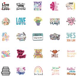 10 / 50pcs Inspirational English Phrases Stickers for Notebook Scrapbooking Craft Supplies Vintage Motivational Phrases Stickers