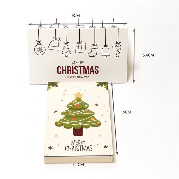 10-50pcs Tarjeta de regalo de Feliz Navidad Tarjeta de regalo Pegatina de árbol de Navidad Lindo Diseño 2022 Año Nuevo.Sin sobre