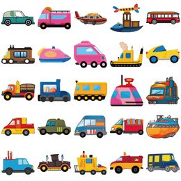 10 / 50pcs Transport Cartoon autocollants Véhicule pour enfants