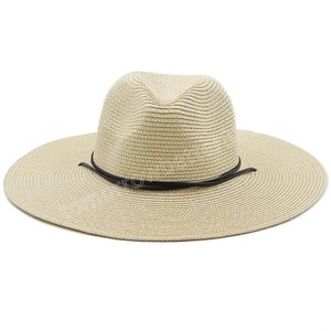 10 cm Brim Big Straw Hat For Women Men Jazz Fedoras Cooling Sun Sun Summer Breathable Elegant Ladies Party Hat