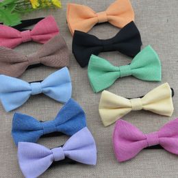 10*5 cm Kids Baby Bow Ties Supplies Hoofdtooi verstelbare kinderen Solid Color Party Bowtie Mode -accessoires
