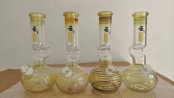 10,5 pouces 4color verre Bong narguilé fait à la main Perc haute qualité tuyau d'eau argent fumé avec bol vers le bas