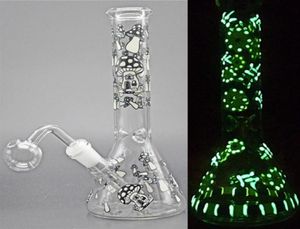 10,5 inch glazen beker bong Glow In The Dark glazen waterpijpen ijsvanger dikke schar booreiland voor roken met oliebranderpijp en bang7196158