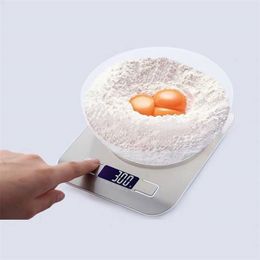 10/5 kg Keuken Gewicht Electronics Schaal Rvs Voedsel Dieet Postbalans Cuisine Uring Tool LCD Digitale Gramschalen 210728