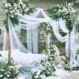 10/5 m décoration de mariage mince rouleau de gaze cristal organique tissu transparent utilisé pour la fête d'anniversaire fond chaise de mariage ceinture décoration gaze 240124