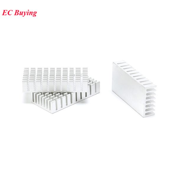 10 / 5pcs 50 * 25 * 10 mm Radiateur de refroidissement de refroidisseur de refroidissement Fin de refroidissement Aluminium thermique pour le module de transistor IC puissance LED Silver 50x25x10mm