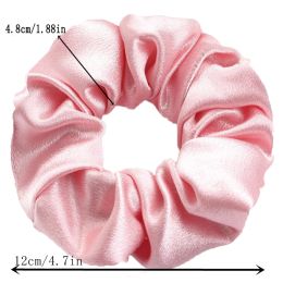 10 / 5pcs / lot Accessoires Femmes Girls Silky Satin Hair Scrunchies Solid Elastic Elastic Elegant Band Colder Hotder Scrunchy Black