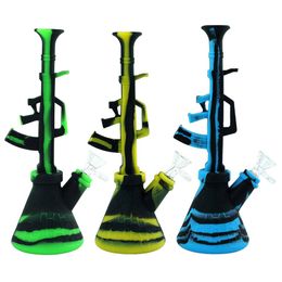 AK47 BONG WATER PIJP 10.6 '' Breaker Bongs Hookah DAB Rigs Smoking Pipes Onbreekbaar voor droog kruid