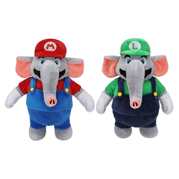 Jouets en peluche éléphant Cosplay, 10.6 pouces, animaux en peluche rouge et vert, poupée drôle, figurine à Long nez Luigi, cadeaux pour enfants
