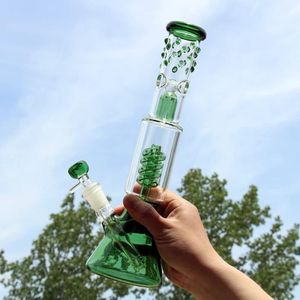 Hookah bubbler 10,6 inch quasi-center logo stijl downstem perc glazen bongs rechte rookpijp olieligingen met 14 mm gewrichtskom