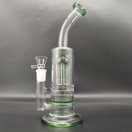 10,6" el tubo de agua de cristal verde Bong los tubos de la cachimba Bongs el cuenco que fuma de tabaco 18m m