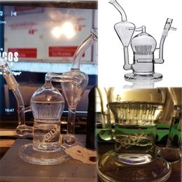 10.7inchs Percolator Water Pipes Big Glass Bong Hookahs Shisha Recycler Oil Dab Rigs Chicha con junta de 14 mm