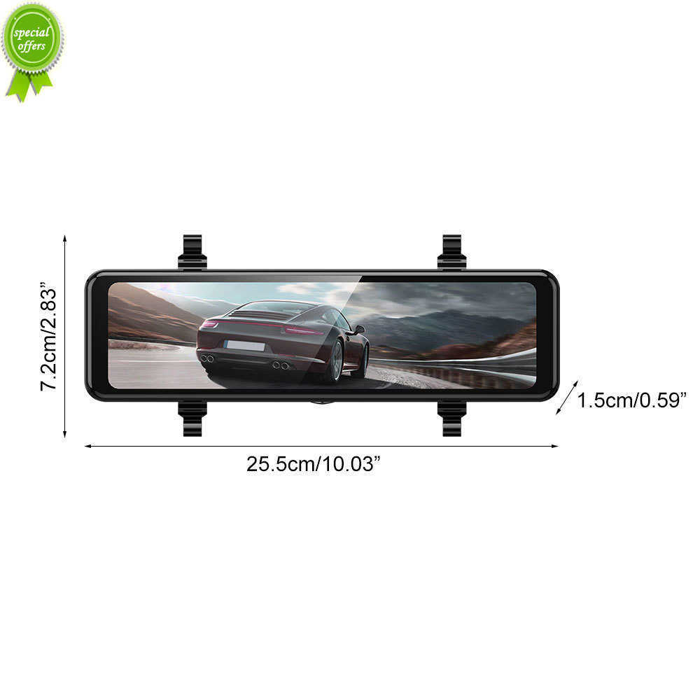 10.88 Inch Car DVR 4K Touch Screen Front camera Time-lapse video GPS Track playback Recorder Dual lens 1080P Rear cams