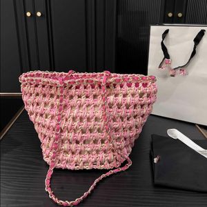 10 A Chain Grass 240415 Beach Rafia Bag Beach Designer Luxe Zomer geweven tas Tas Handtas Handtas Handtas Dames Crossbody Schouder H GTIB