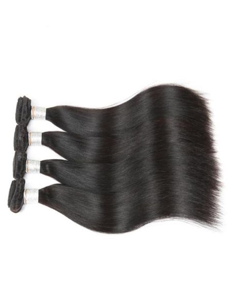 10 Una armadura de cabello humano de gran calidad Recta 3 o 4 paquetes Lote Cabello brasileño barato Tramas de cabello virgen indio malasio peruano 7836549