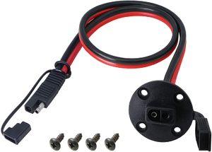 Connecteur de câble 10 AWG, fil de châssis à prise SAE, 60 cm, 2 broches, déconnexion rapide avec capuchon, câble d'extension de panneau automobile pour panneaux solaires