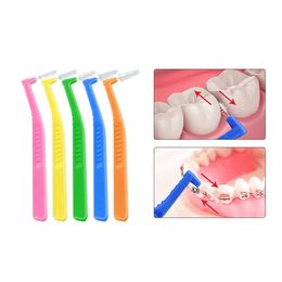 10 boîtes (20pcs chaque boîte) L Forme interdentaire Brussage push-pull Pick dentaire dentaire dentaire interdentaire pour nettoyage oral