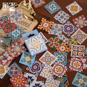 10 Dozen Decoratieve Retro Tegels Zelfklevende Mo.Card Flake Stickers voor Scrapbooking Planner Journaling Schattig Briefpapier 240304