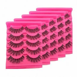 10 boîtes femmes Fi doux naturel Lg croix faux yeux Les faux yeux faits à la main Extensi beauté maquillage outils Maquiagem H49u #