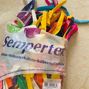 10 pack en vrac Strip Sempertex 360s Solide assortiment magique Latex Long Balloons Party Birthday Decoration Festival Kids Favors 240328