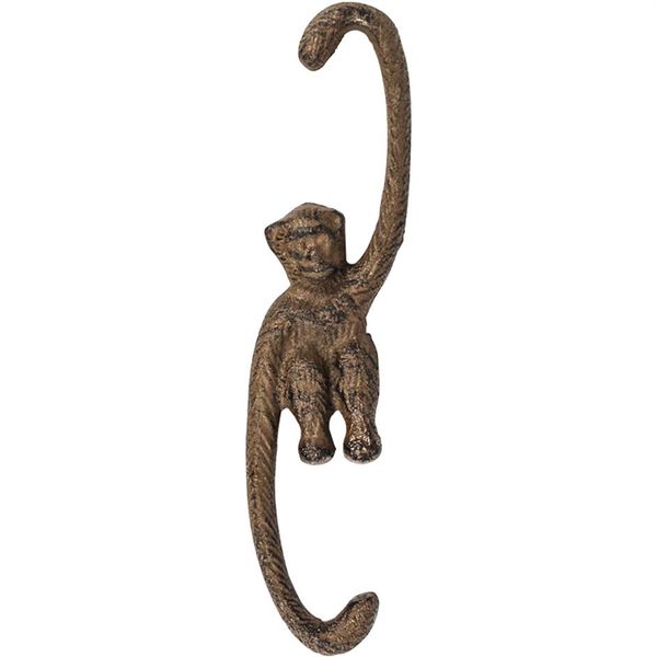 10 fonte suspendue singe S-crochet S crochet métal plante Pot jardin cintres rustique marron Vintage décoration jardinage animaux artisanat A316D