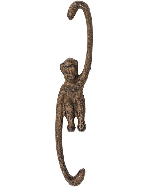 10 fonte suspendue singe secoue s crochet metal plante en pot de jardin rustique brun vintage décoration jardinage animal artisanat a7766828