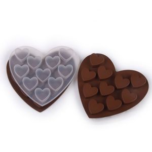 Moldes para hornear chocolate de silicona con forma de corazón de 10 cavidades, bandeja para cubitos de hielo, galletas, pasteles DIY, moldes para pasteles y tartas de queso