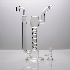 10 pouces en verre Bong Fumer Pipe Bubbler Waterspipes Magical Upline Moscillations avec bol transparent de 14 mm inclus