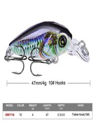 10 kleur crank plastic harde aas lokt 47 cm 4g 10 vishaken pesca fis bbyhjr yhshop20107566490