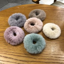 10 color Mink Fur Rope Scrunchie Women Girls Elastic Rubber band Gum Ponytail Holder girl accessories headbandZZ