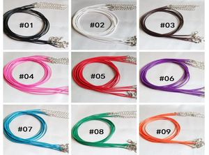 10 couleurs en cuir en cuir Collier Cordon Cordon Corde Extender chaîne de gâchis Lobster Fashion Bijoux Bijoux en vrac 45 cm + 5cm2982824