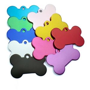 10 Couleurs 38MM Dog Tag Os Pet Carte D'identité Porte-clés En Alliage D'aluminium Animaux Fournitures étiquettes